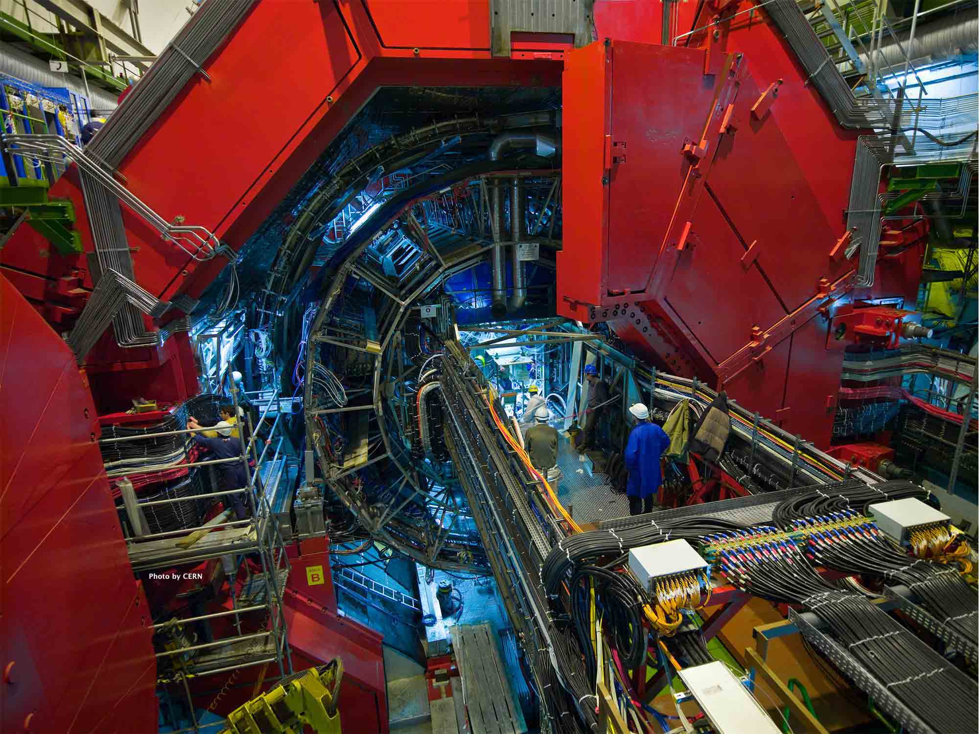 ALICE, a heavy-ion detector on the Large Hadron Collider (LHC) ring